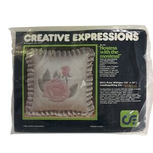 Creative Expressions Rose‎ Whisper 4832 Candlequilting Pillow Kit New 1983 USA